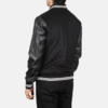 Harrison Black Hybrid Varsity Jacket – Modern Athletic Style (3) Black Hybrid Varsity Jacket – Modern Athletic Style