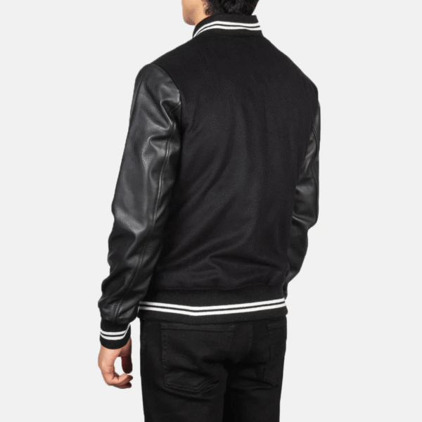 Harrison Black Hybrid Varsity Jacket – Modern Athletic Style - Image 3