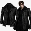 Leon Kennedy RE9 Requiem Inspired Black Leather Jacket