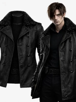 Leon Kennedy RE9 Requiem Inspired Black Leather Jacket
